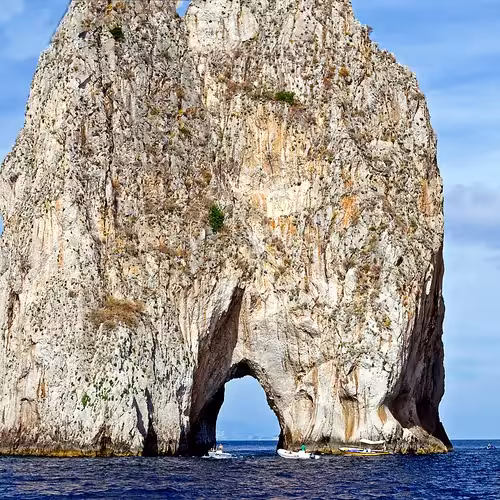 The Faraglioni rocks rising from the sea off Capri
