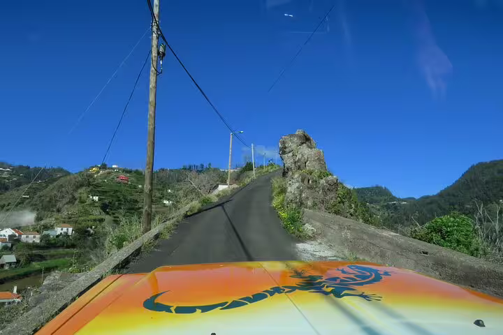 4WD adventure from Funchal with stunning mountain views and rugged roads, showcasing the scenic Madeira countryside.