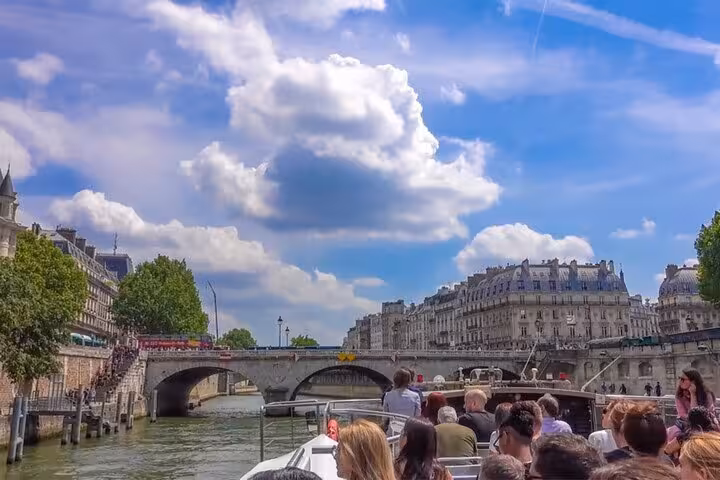 Seine River cruise views in Paris, ideal add-on upgrade to the Eiffel Tower lunch or dinner dining experience