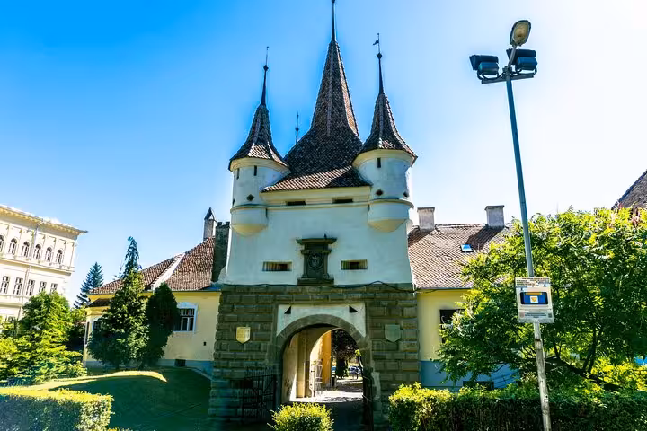 Catherine Gate medieval fortress landmark in Brasov Romania featured on the self-paced walking tour game