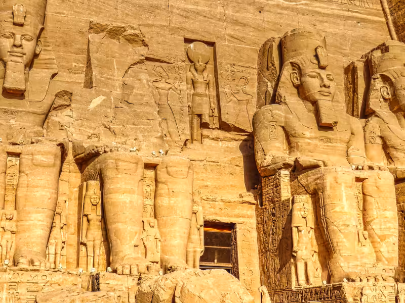 Colossal statues at Abu Simbel Temple, Nubian masterpiece featured on the Timeless Egypt & Jordan tour