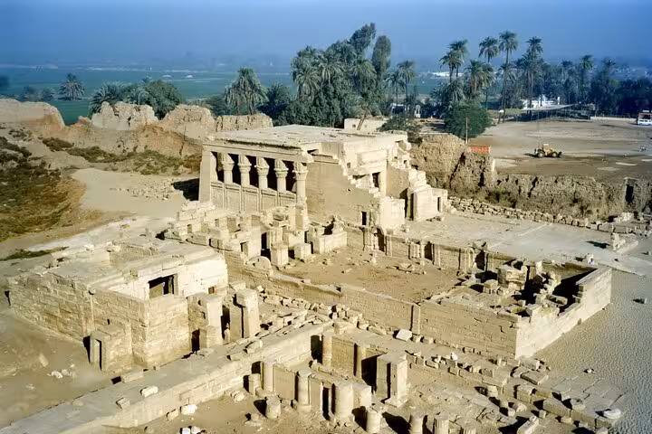 Aerial view of Abydos Temple ruins in Sohag, Egypt, featured on Dendera and Abydos tour from Hurghada