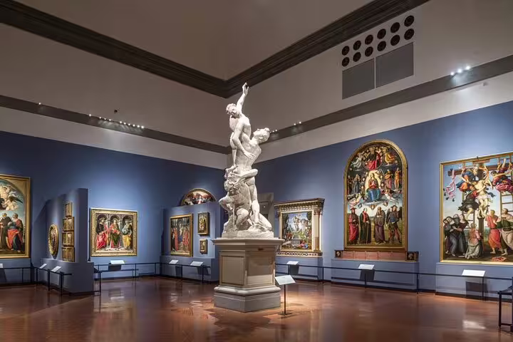 Masterpieces in a grand hall of Florence’s Galleria dell’Accademia, highlighted on the VIP private guided art history tour