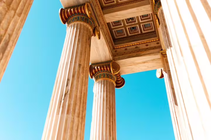 Close-up of Acropolis columns in Athens, ideal for a private skip-the-line city tour with guide