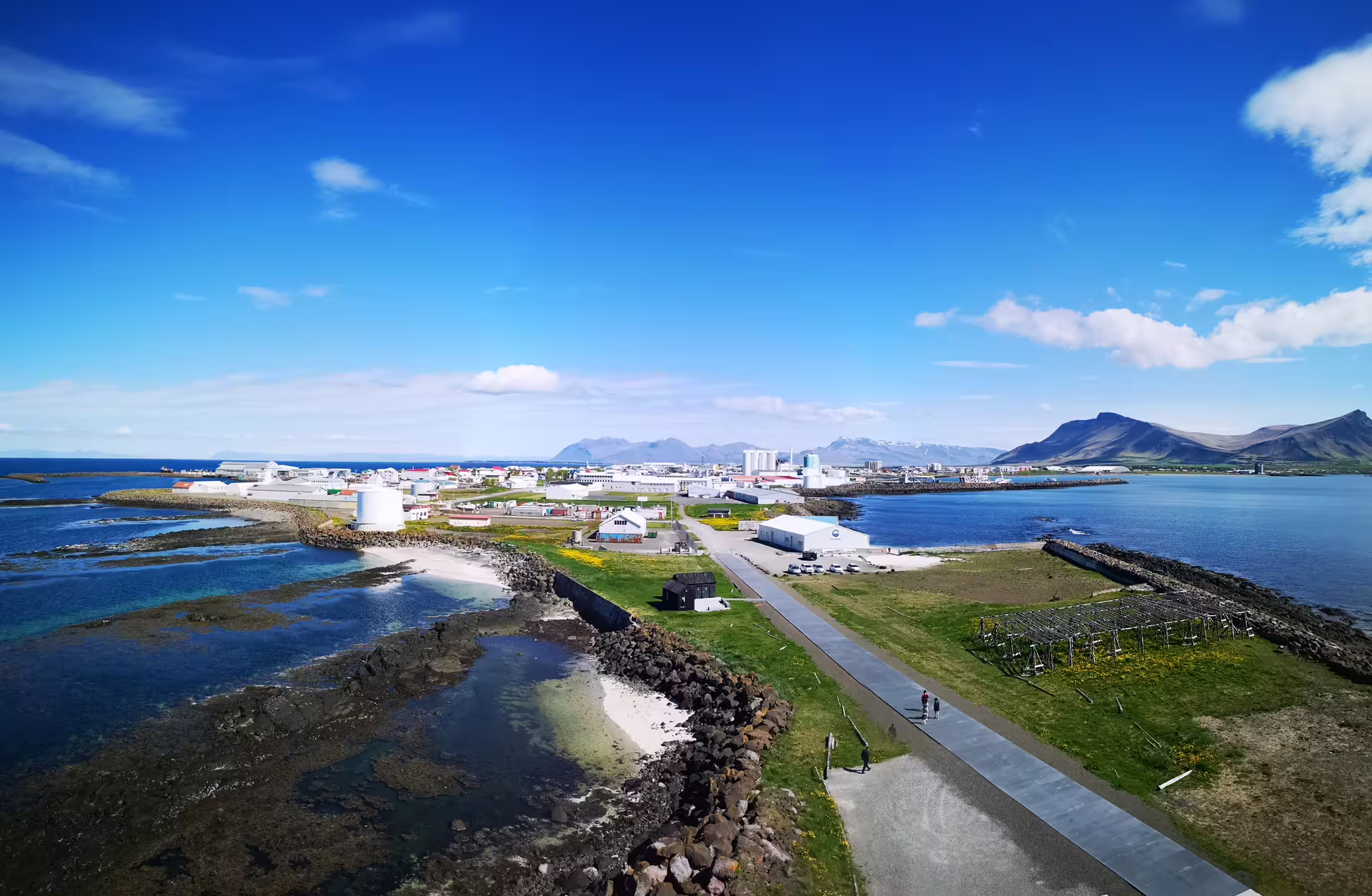 An aerial overview of Akranes