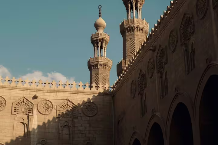 Minarets and ornate courtyard walls of Al-Azhar Mosque in Islamic Cairo, included in 5-day Cairo short break