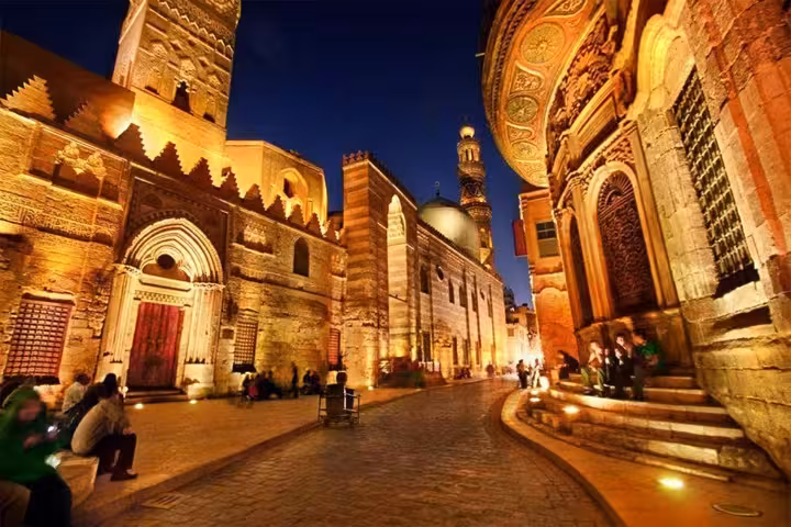 Al-Muizz Street Islamic Cairo at night on a Two-day Cairo and Alexandria tour from Marsa Matrouh