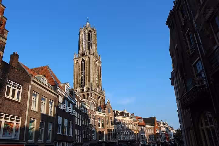 Utrecht skyline with Dom Tower, a key destination on private transfer from Amsterdam or Schiphol Airport to Utrecht