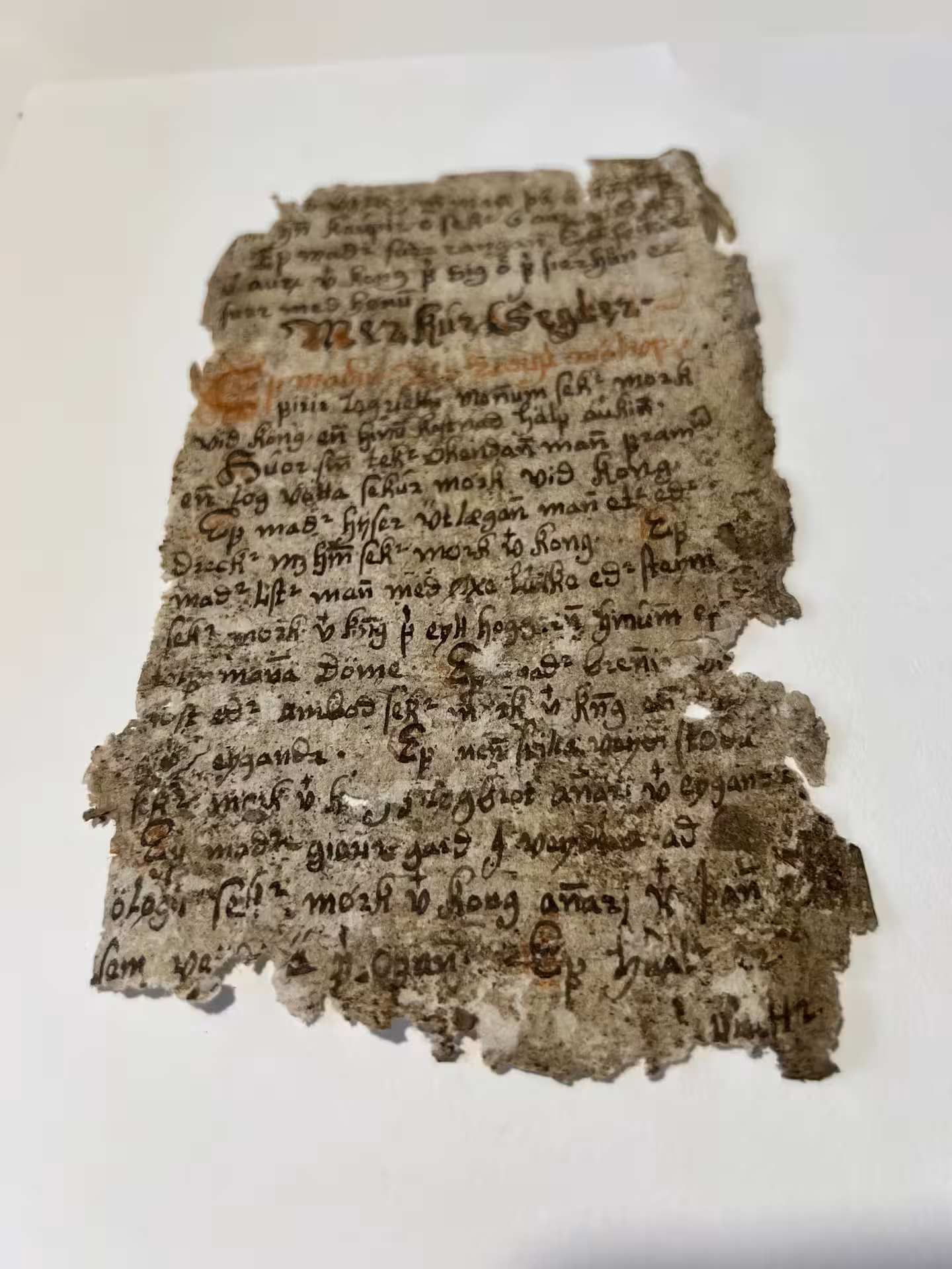 Ancient Icelandic magical manuscript fragment with runic inscriptions linked to witchcraft and sorcery traditions in Iceland