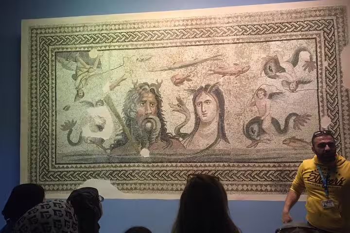 Ancient Roman mosaic artwork in an Istanbul museum, culture highlight on private Turkey tour itinerary