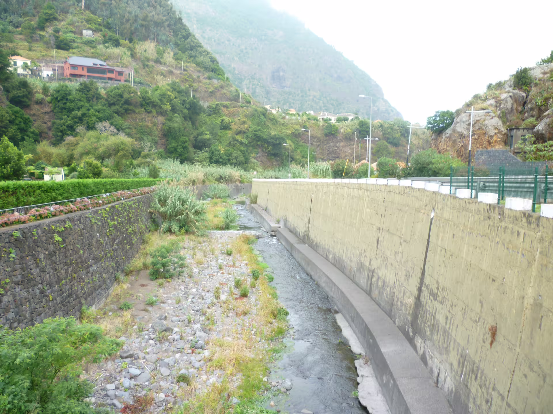 Picturesque valley with a flowing stream and vibrant greenery on the Around the Island Tour.