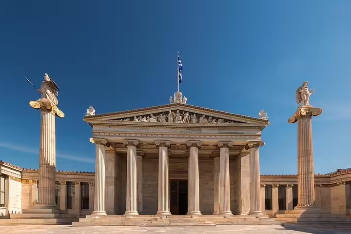 Athens Academy of Sciences neoclassical facade, featured on Athens small-group sightseeing tour with Acropolis