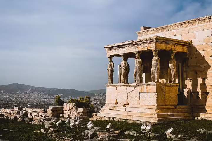 Caryatids of the Erechtheion on the Acropolis, top stop after Athens Airport to Athens city center transfer