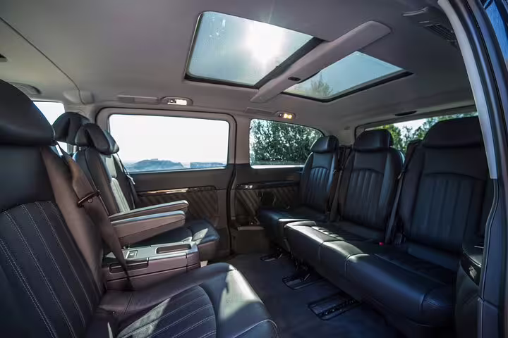 Spacious premium van with panoramic sunroof, comfortable transport for Athens and Ancient Corinth private day tour