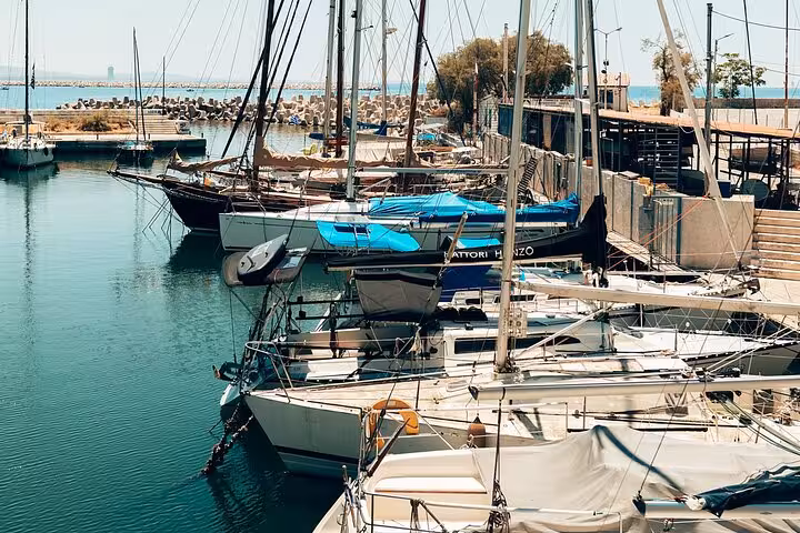 Athens port marina yachts at Piraeus, start of small-group Athens panoramic tour and Plaka shore excursion
