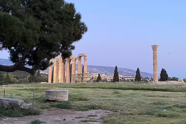 Half-day Athens private tour view of the Temple of Olympian Zeus ruins with columns in the city