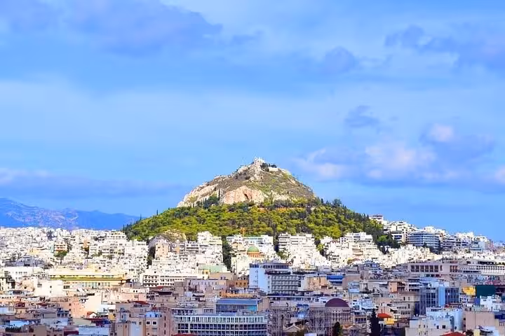 Athens city skyline with Mount Lycabettus view, featured on Explore Athens & Ancient Biblical Corinth private tour
