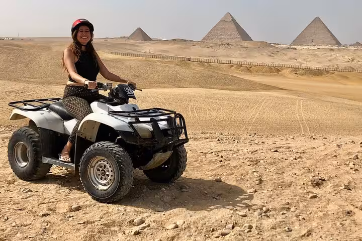 ATV quad bike ride near the Giza Pyramids, a fun add-on for a 2-day private Cairo sightseeing tour