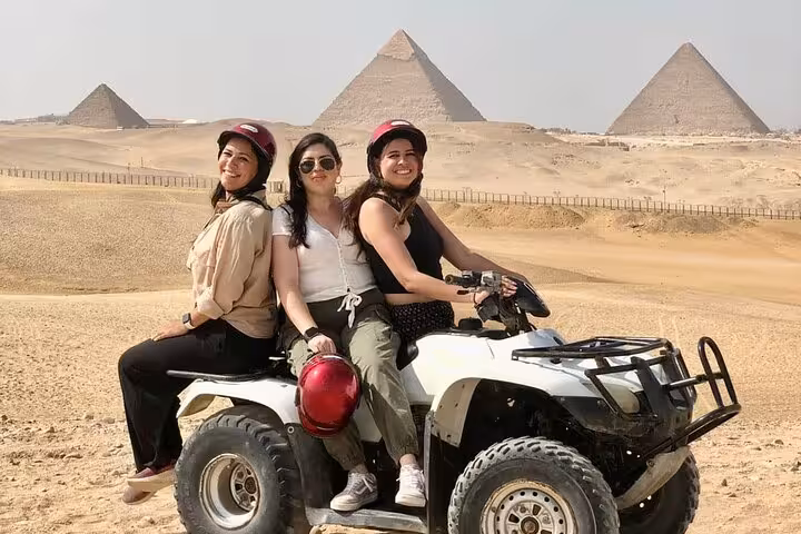 ATV quad biking at the Giza Pyramids desert, adventure add-on for Cairo private 2-day Giza and Cairo tour