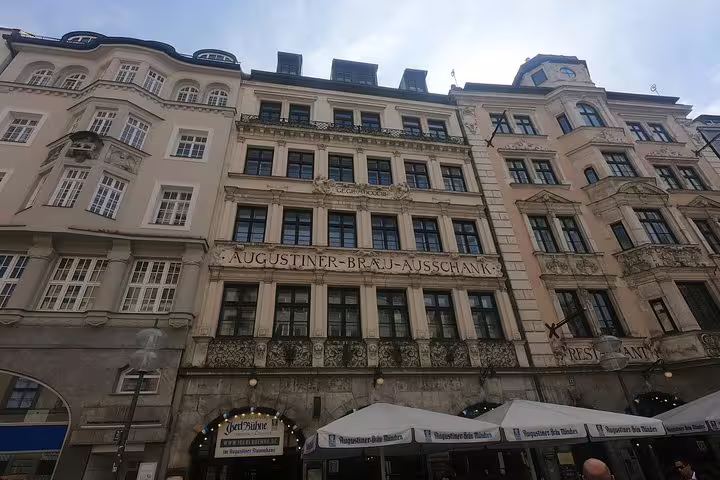 Augustiner Bräu Ausschank historic building facade in Munich old town