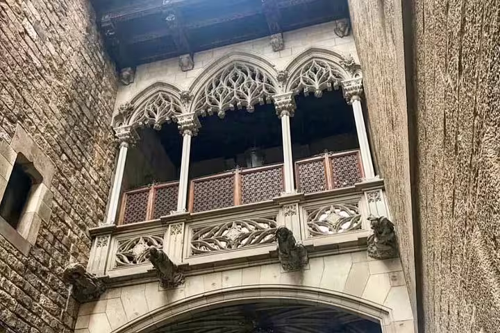 Gothic bridge in Barcelona's historic quarter, a highlight on the Private Barcelona Walking Tour.