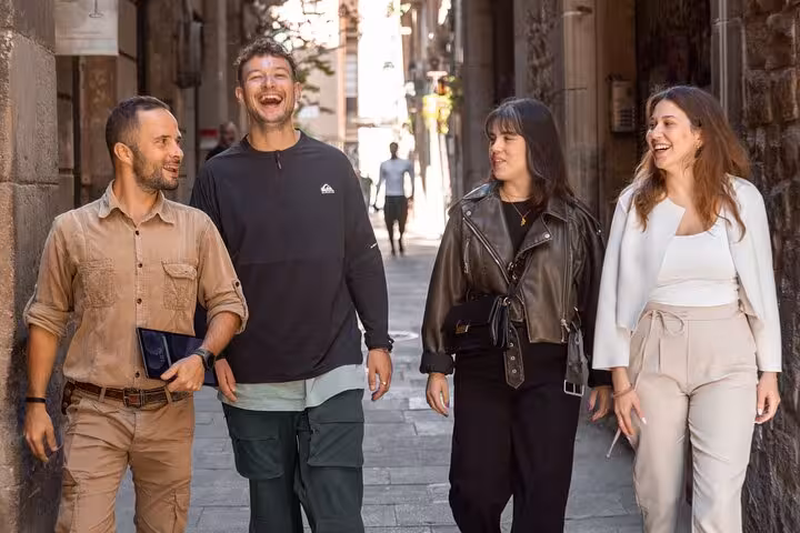 Small group walking tour in Barcelona Old Town, exploring Gothic Quarter and El Born medieval streets