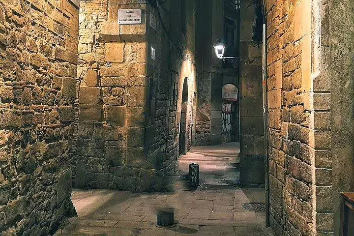 Explore hidden alleys of Barcelona's Gothic Quarter on a private tour featuring authentic tapas and drinks.