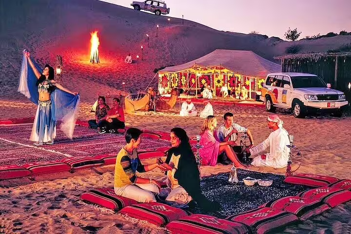 Bedouin desert dinner show in Sharm El Sheikh with fire dance, shisha lounge and stargazing camp vibes