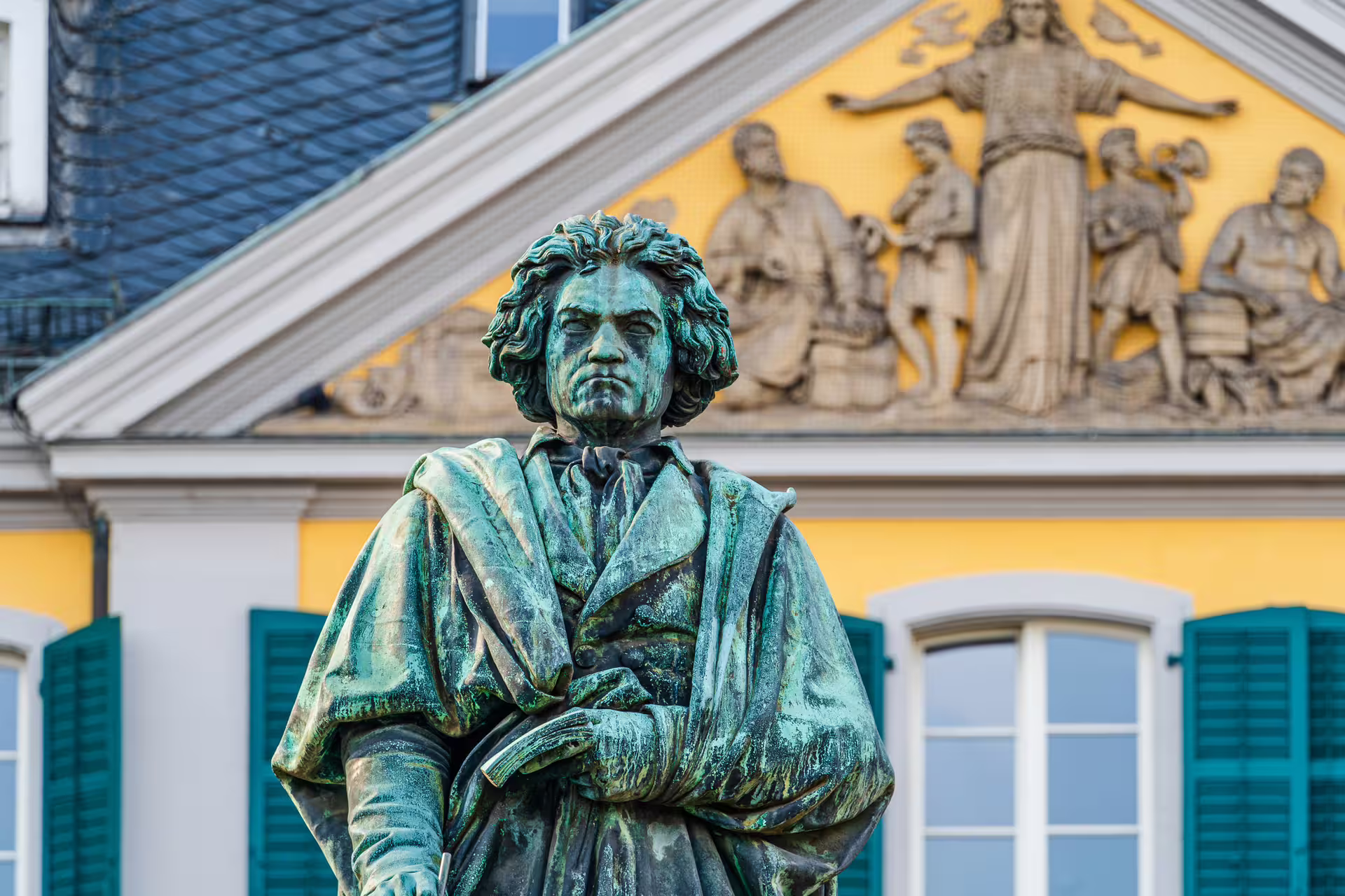 Beethoven monument close-up at Münsterplatz, Bonn, key stop on 1-day walking tour with multilingual audioguide