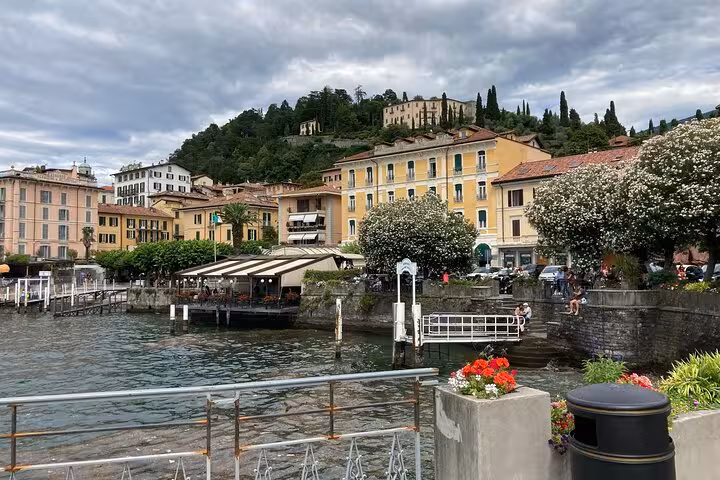 Bellagio lakeside harbor and colorful villas on Lake Como, a stop on guided Lugano tour with scenic cruise
