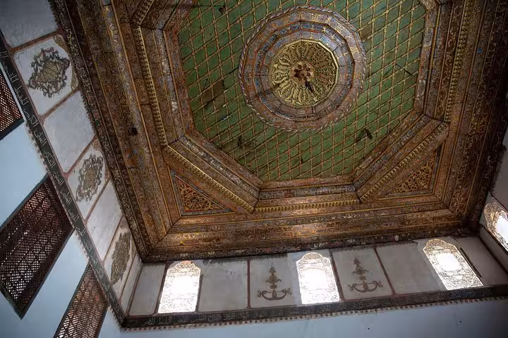 Intricately designed ceiling of a historic building in Berat, highlighting the rich architectural heritage of Albania.