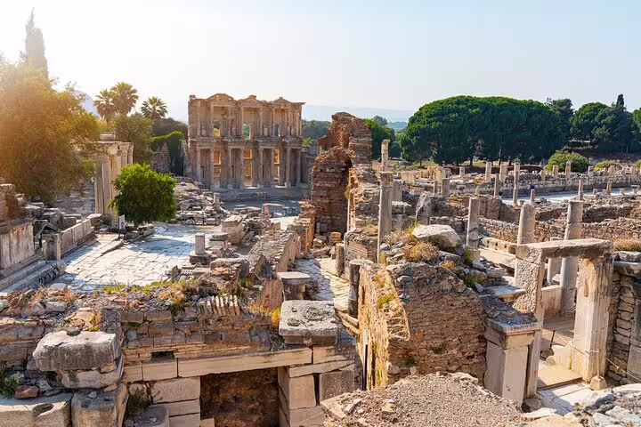 Explore ancient ruins and the Library of Celsus on a skip-the-line Biblical Ephesus private tour from Kusadasi Port.