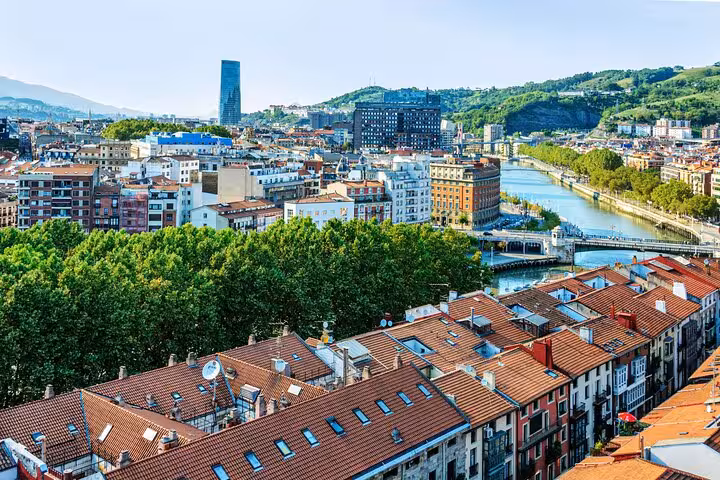 Enjoy panoramic views of Bilbao's vibrant cityscape and the Nervión River on this day tour from Santander.
