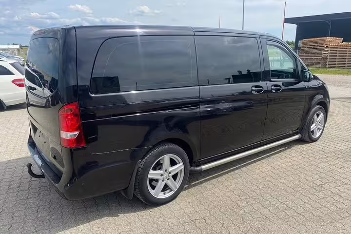 Black Mercedes-Benz V-Class luxury van for private transfer service