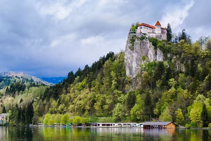 Bled Castle perched on a cliff above Lake Bled, scenic stop on 3 Days in Zagreb Plitvice Lakes Slovenia BIG Tour