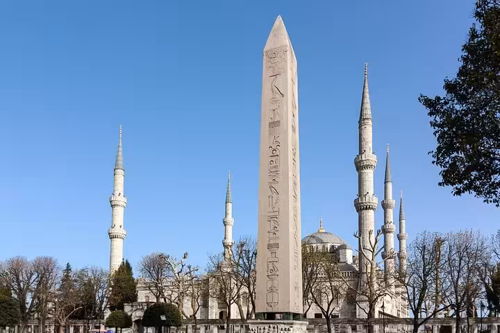 Blue Mosque and ancient obelisk at Sultanahmet Square, Istanbul stop on 10-day Highlights of Turkey tour