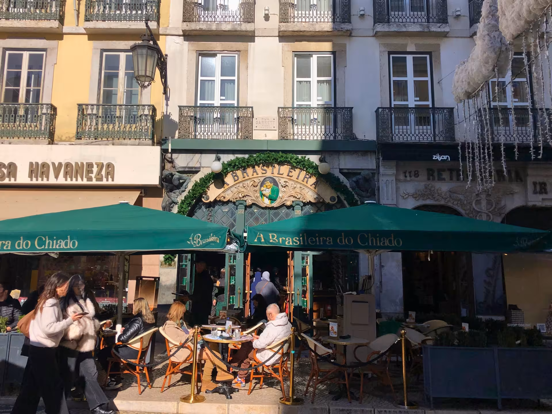 A Brasileira do Chiado historic café terrace in Lisbon, iconic stop on the Old Shops, Traditions & Stories tour