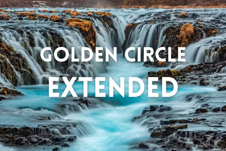 Bruarfoss waterfall’s turquoise cascades on Iceland’s Private Golden Circle Extended Tour from Reykjavik