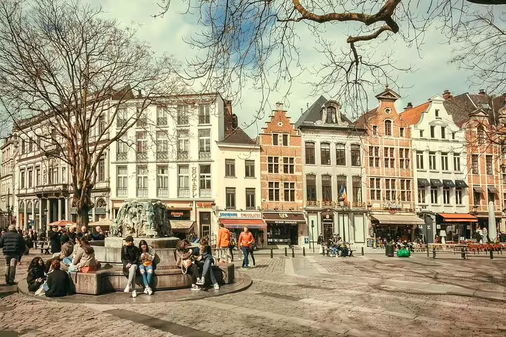 Charming Brussels square with historic architecture and bustling locals, perfect for a private off-the-beaten-path walking tour.