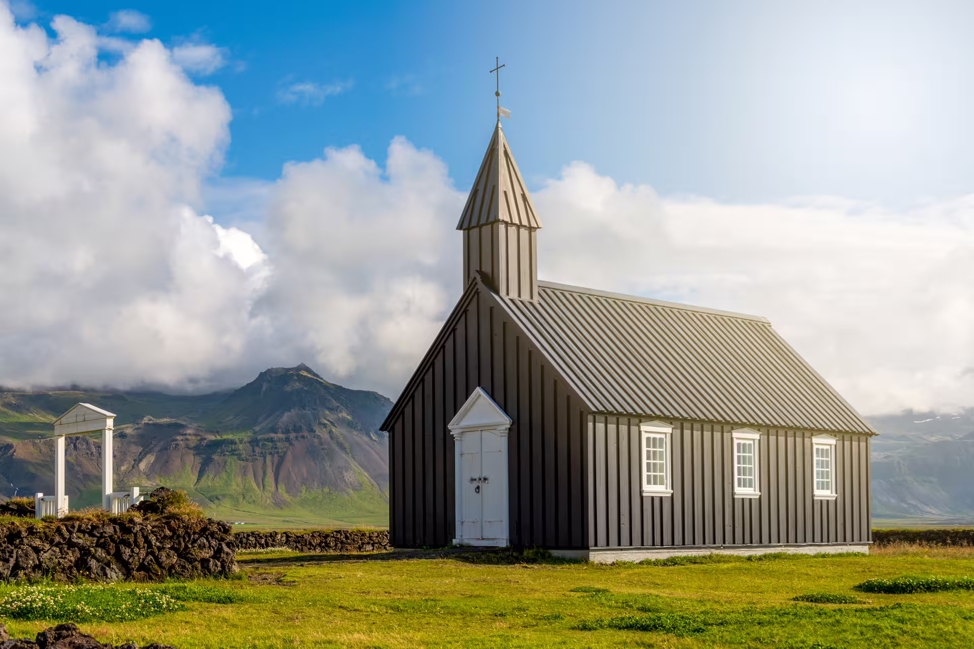A picture of Búðarkirkja, the black church in Iceland.