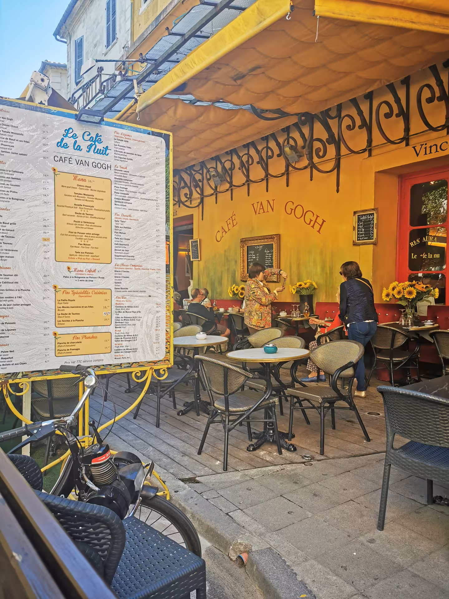 Café Van Gogh terrace in Arles, Provence, a stop on a private full-day trip from Aix-en-Provence