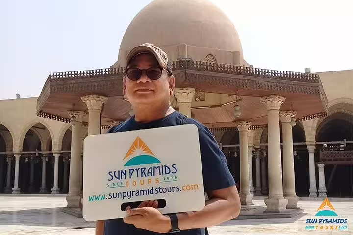 Traveler at Cairo Mosque of Muhammad Ali Citadel on 8 days 7 nights Cairo to Abu Simbel by road tour