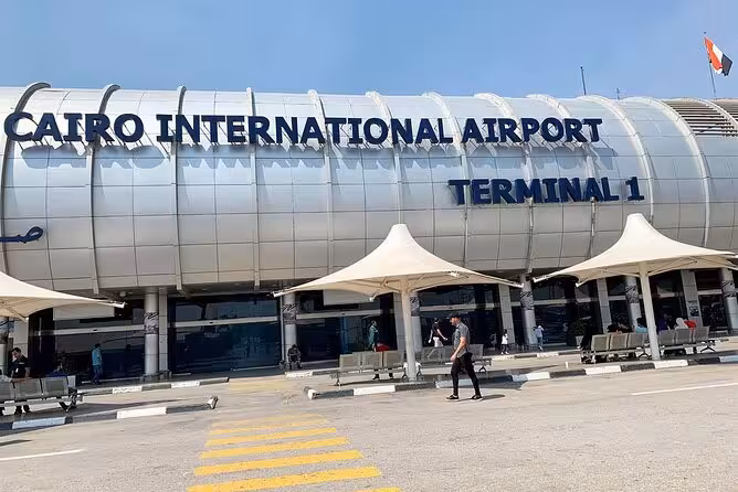 Cairo International Airport Terminal 1 exterior, meeting point for private arrival transfer to Cairo hotel