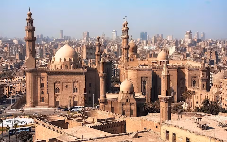 Cairo Citadel skyline view with historic mosques and minarets, highlight of private Cairo city tour