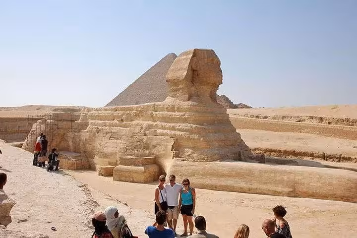 Great Sphinx and Giza Pyramid stop on private Cairo day tour from Hurghada, Makadi Bay, Soma Bay, El Gouna