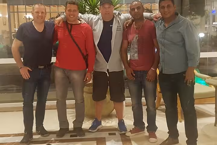 Guests with local guide after Cairo to Luxor full-day private tour by domestic flight, Egypt sightseeing