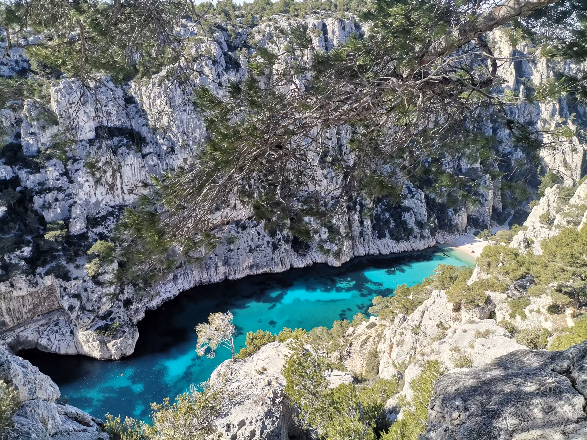 Turquoise Calanques cove and limestone cliffs near Cassis, a highlight hike on a 14-day Provence getaway
