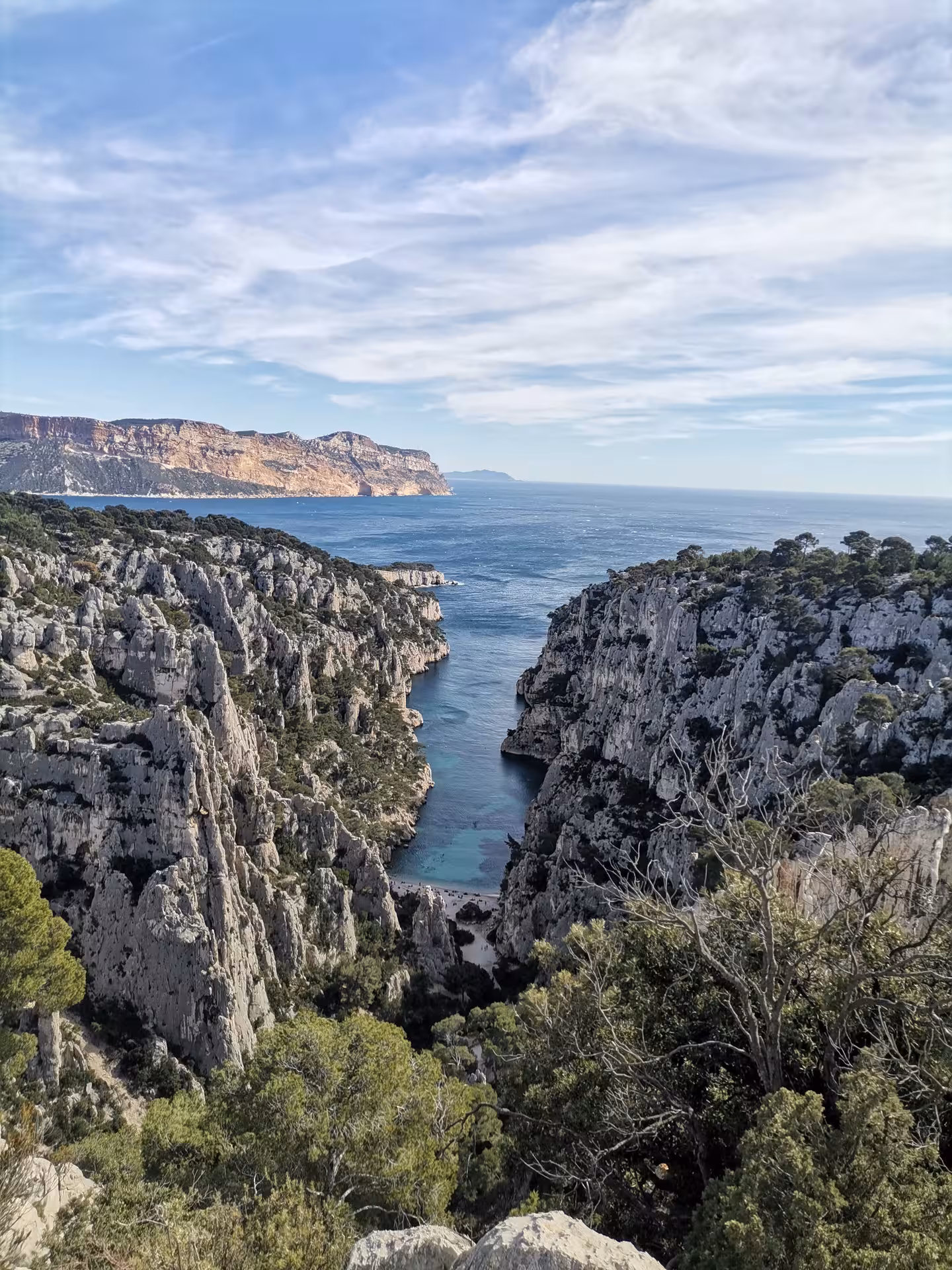 Panoramic Calanques National Park cliffs above the Mediterranean, scenic coastal hike on 11-day Provence tour