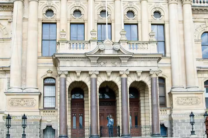 Historic building facade in Cape Town, showcasing colonial architecture as part of the Robben Island city guided tour.