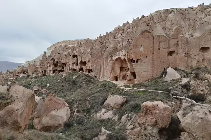 Cappadocia rock-cut cave dwellings and hiking path, a highlight on 3 days Istanbul to Cappadocia tour
